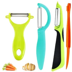 4Pcs Vegetable Potato Peelers for Kitchen, Y Peeler for Apple Fruit Carrot Zucchini Cucumber Potatoes, Good Grip Veggie Peeler Makes Peeling Very Easy