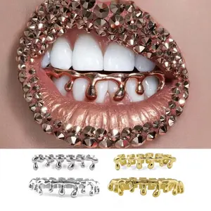 Teardrop Bottom Tooth Grillz – Polished Hip Hop Y2K Jewelry for Men & Women, Couple Gift