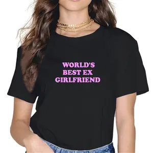 100% Cotton Unisex World's Best Ex Girlfriend Apparel T-Shirt Graphic Casual Round Neck Tee