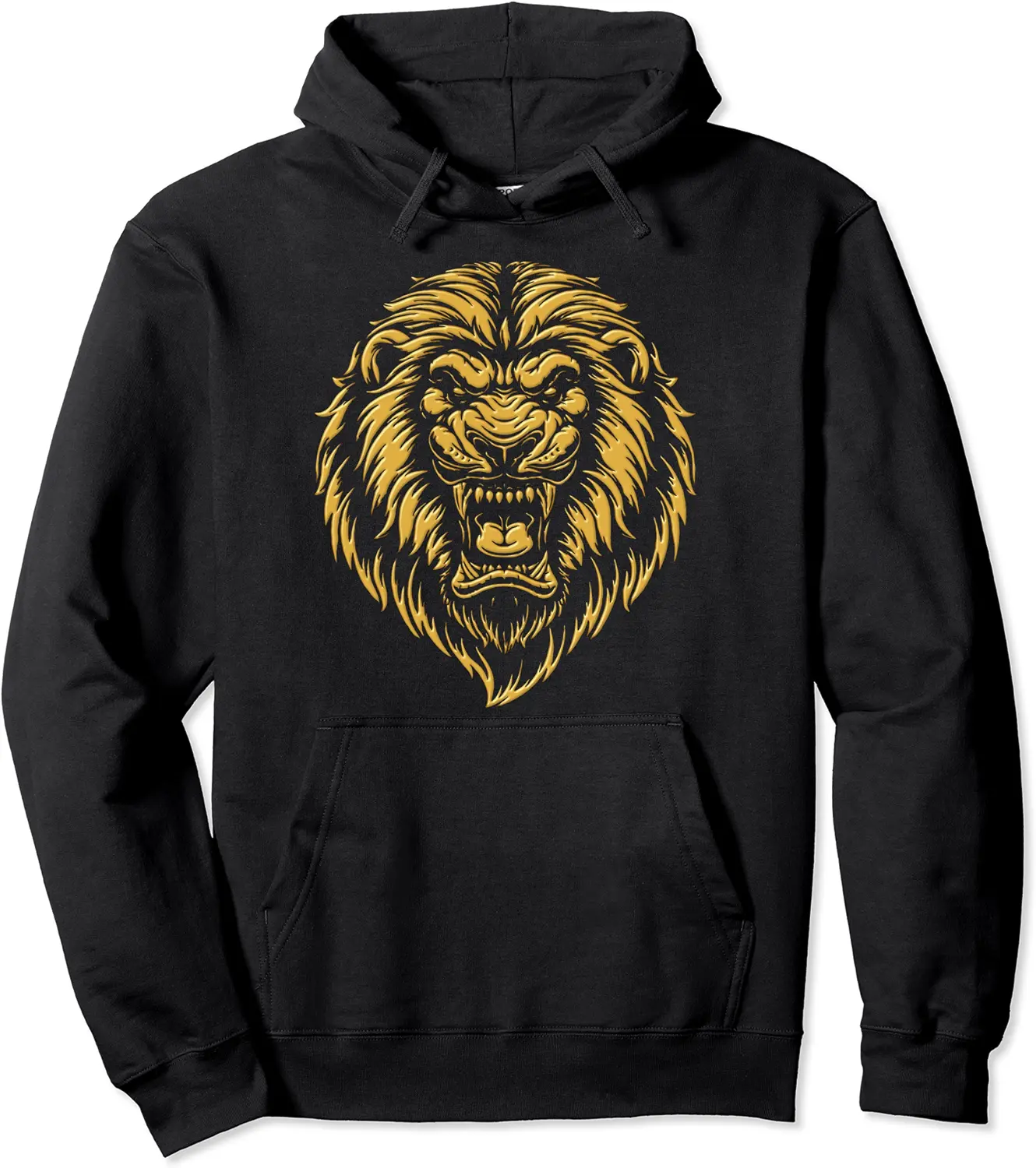 Lion Head - Fierce Gold Leo Face King Graphic Crown Jungle Pullover Hoodie - Codyweav Shop 42B09KGDCTBT