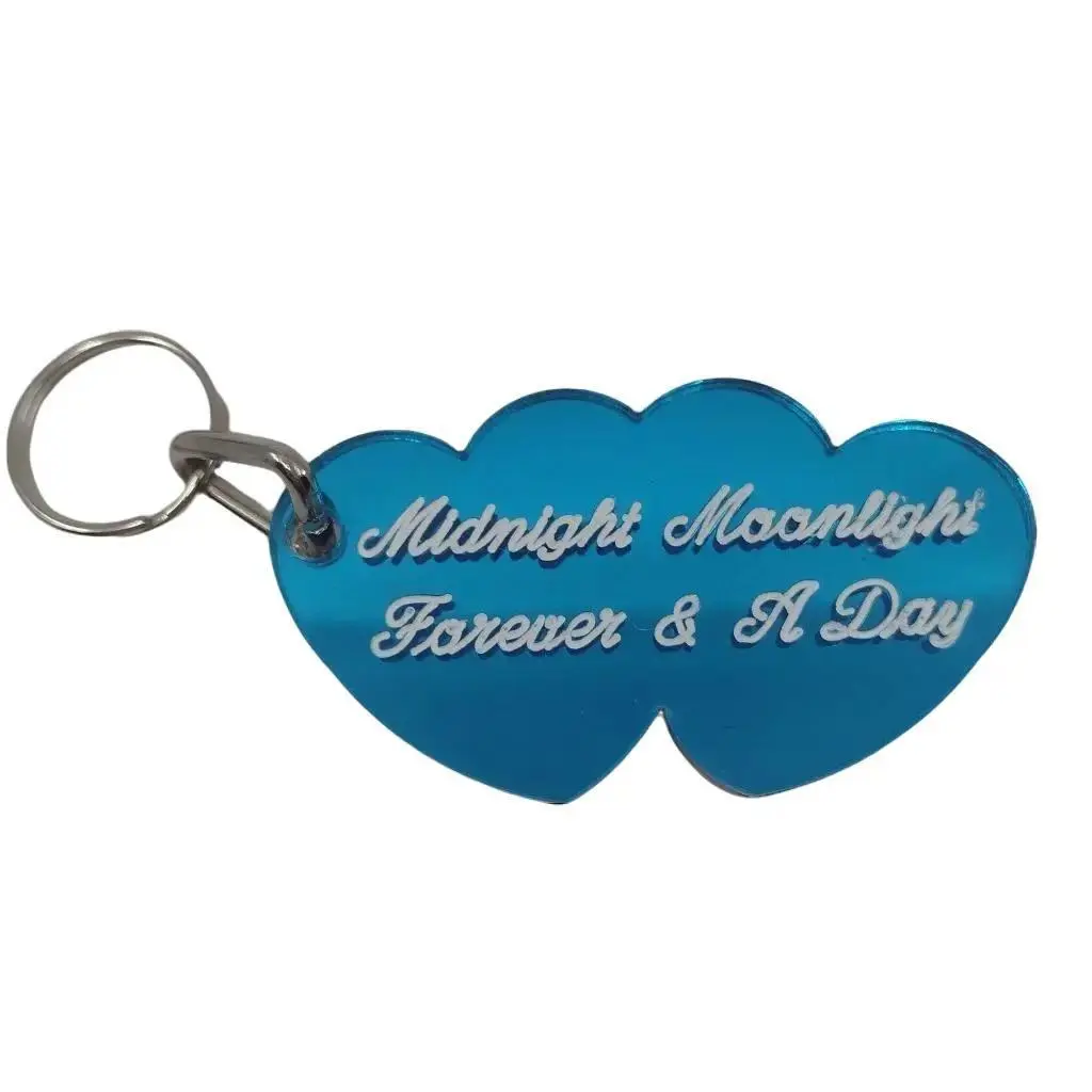 Custom Double Heart Keychain – Personalized Name or Phrase, Custom Background Color – Cute Couples Accessories, Gift for Her, Gift for Him, Bag Charm, Car Key Ring