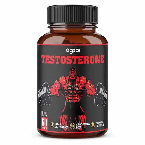 agobi Testosterone Supplement for Men - 11 Herbs - Ashwagandha, Tribulus, Ginseng & More - 60 Capsules for 1 Month