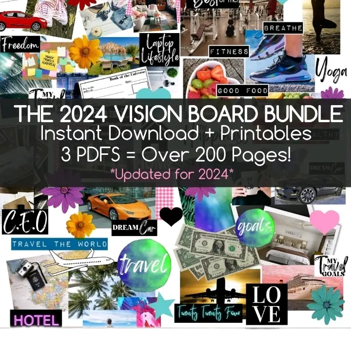 Vision Board Kit - Tools, Board, Pins & Templates for Goal Visualization