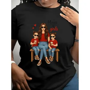 Retro Street Style Graphic T Shirt Designed for Mothers