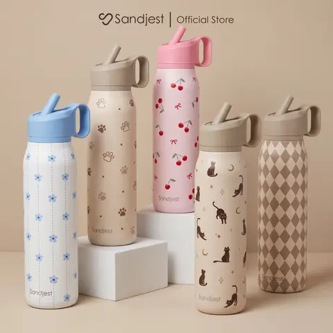 SANDJEST 20oz Twist Lid Insulated Water Bottle, Leak-proof Vacuum Stainless Steel, Backpack-Compatible, Great for Sports Travel School Outdoor Activities, Best Gift for Christmas Fall Thanksgiving