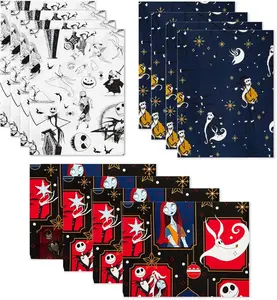 Before Christmas Flat Wrapping Paper Sheets with Cutlines on Reverse (12 Folded Sheets) for Christmas, Birthdays, Halloween