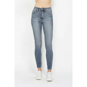 Judy Blue Full Size Tummy Control Contrast Wash Skinny Jeans Judy Blue