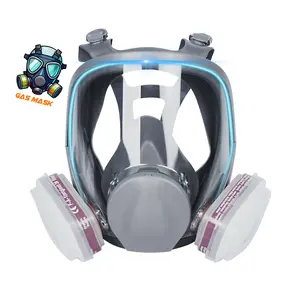 Yudaxsafe Reusable Full Face Respirator Mask with 2 Filters, PPE Work Safety Gear, Chemical Protection, Eyeglasses-Compatible for Construction Work