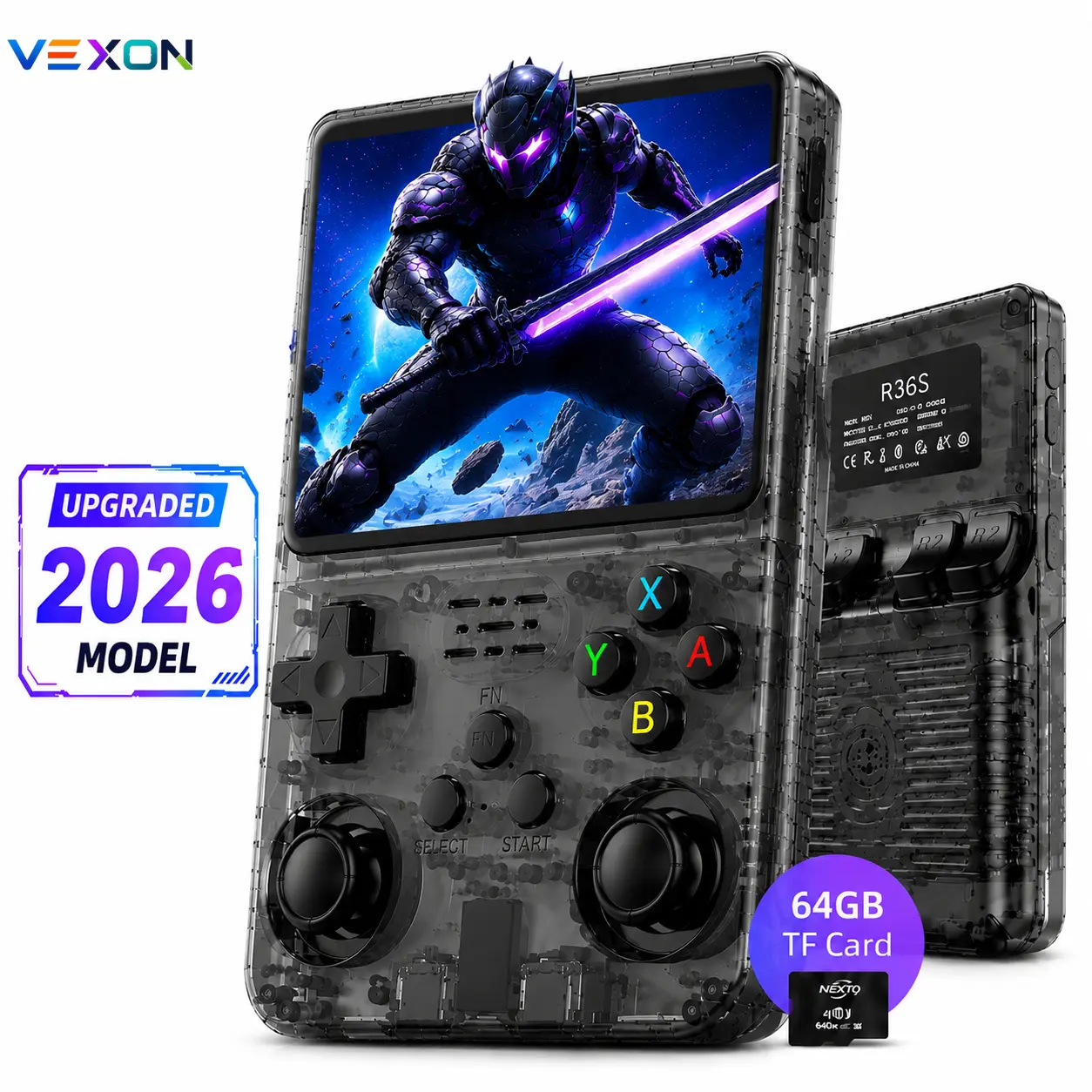 R36S Handheld Game Console: Features a 3.5-inch IPS screen, pre-installed emulator system, 64GB of storage, and 20,000 classic games—making it an ideal gift for travel and home gatherings.