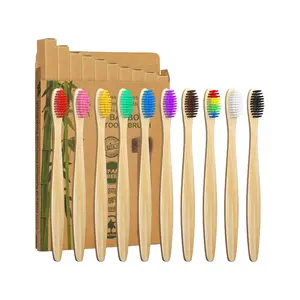 10 Pack Bamboo Toothbrushes | Biodegradable & Compostable Eco-Friendly Natural Toothbrushes | BPA Free Soft Bristles Wooden Toothbrush - 100% Recycled Packaging (Adult, 10 Vibrant Colors)