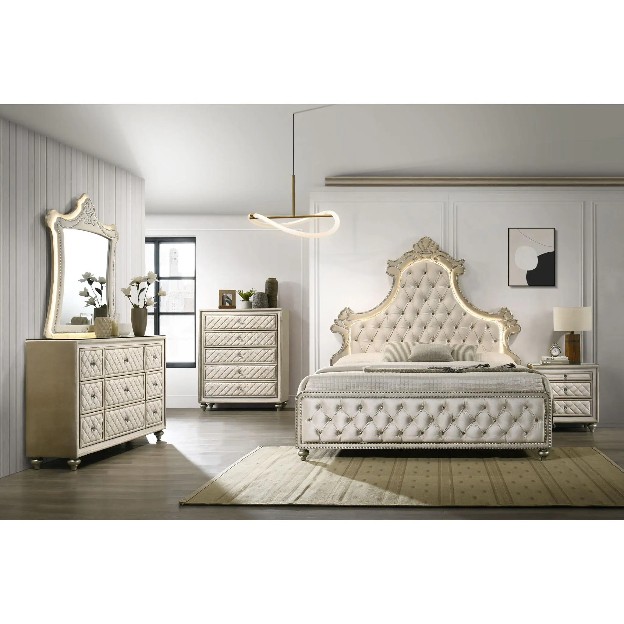 Lucienne - Bed With LED Lighting