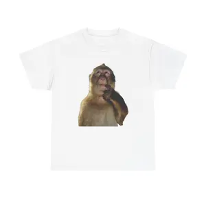 Thinking Monkey Meme T-Shirt | Funny Monkey Meme Graphic Tee