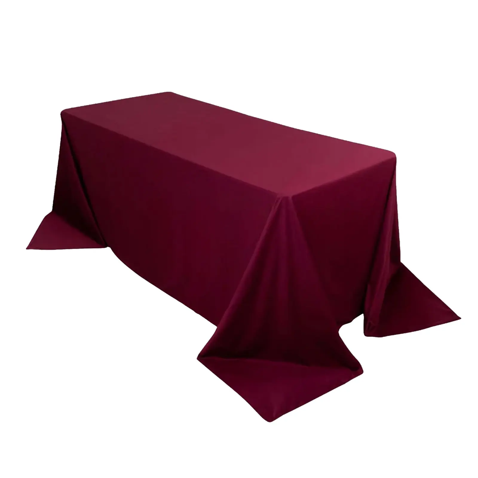 Burgundy 90"x132" Rectangle Scuba Outdoor Tablecloth for Hotels - Wrinkle Resistant, Stain Resistant, Seamless, Machine Washable, Rectangular