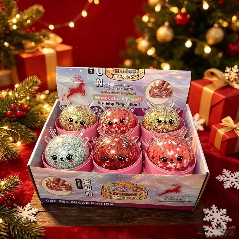 Mystery Christmas reindeer dumpling- Festive Glitter Balls