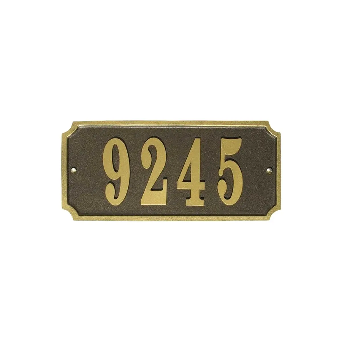 QualArc WATR-REC-BZ 16 in. Waterford Rectangle Cast Aluminum Bronze with Gold Border Address Plaque