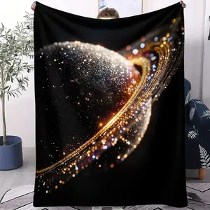 Planet Pattern, Soft, Warm and Lightweight Plush Blanket, Suitable for Beds, Sofas, Cars, Room Decorations and Gifts, Suitable for Children and Adults, 1 Single-sided Printed Blanket