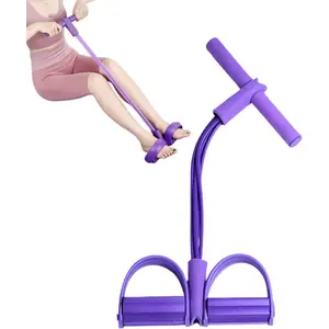 4-Tube Foot Pedal Resistance Band With Handles, Home Gym Fitness Stretch Equipment For Arms Legs Training