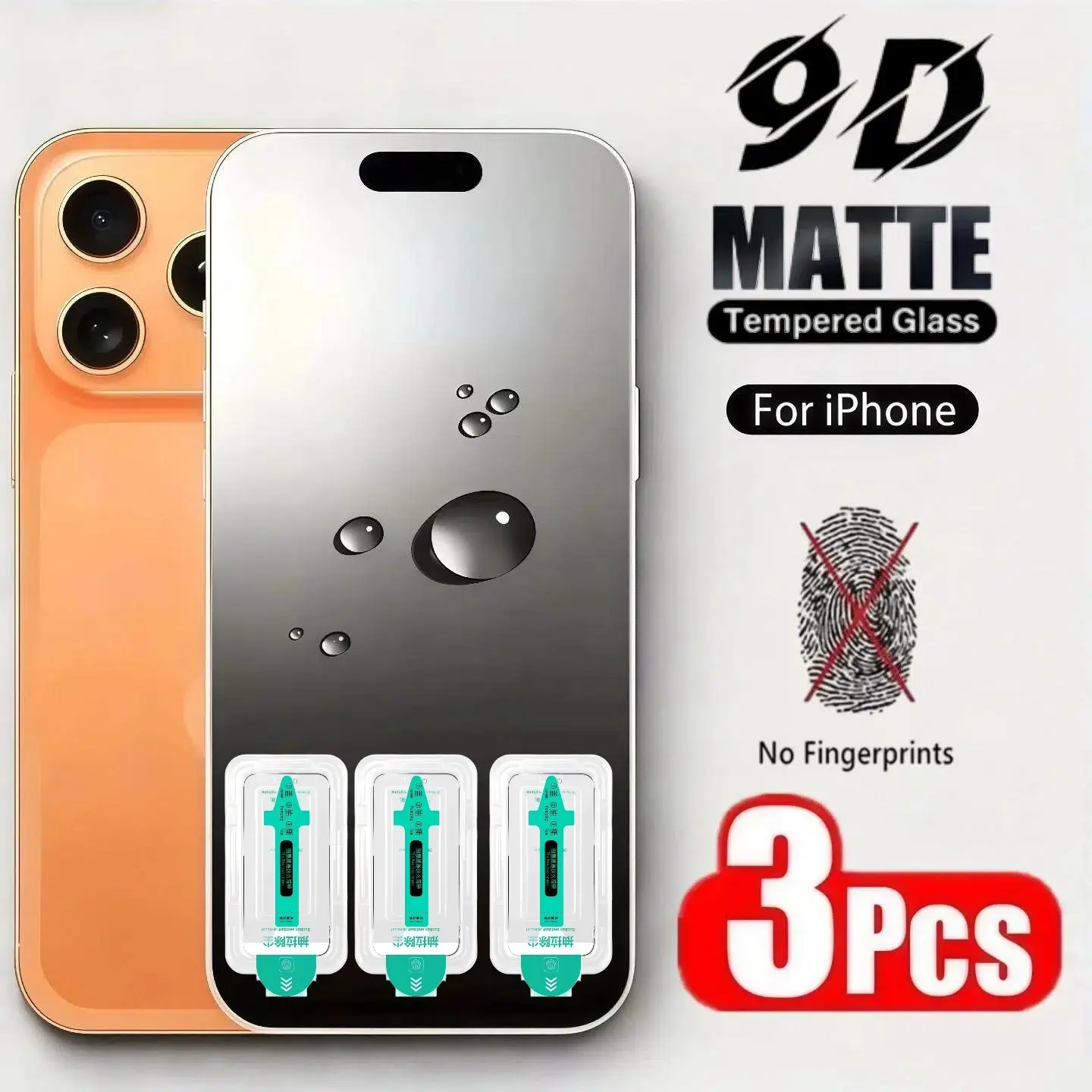 3-Pack Matte HD Tempered Glass Protective Screen Protector for Apple iPhone 17e/air/16plus/15promax/14pro/13/12/11/x/XS/XR/XS Max, 9h Hardness, No Bubbles, Smartphone Accessories