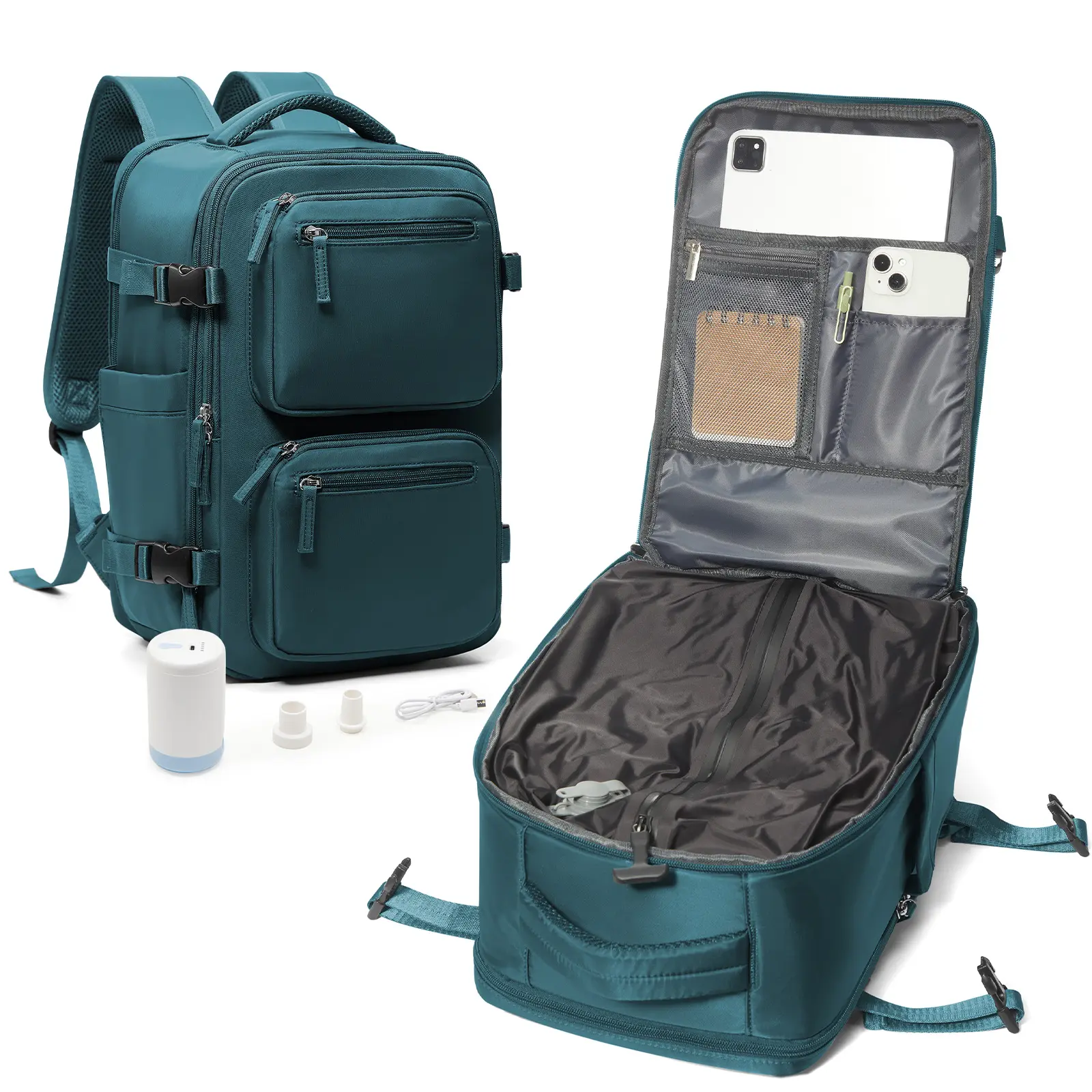 Travel Backpack with Vacuum System, Personal Item Carry On Flight Approved 18x14x8 inches, Air Compression Backpack with Pump Large Seal Backpacks for Women Men - TikTok Shop Travel Backpack with Vacuum System, Personal Item Carry On Flight Approved 18x14x8 inches, Air Compression Backpack with Pump Large Seal Backpacks for Women Men - TikTok Shop