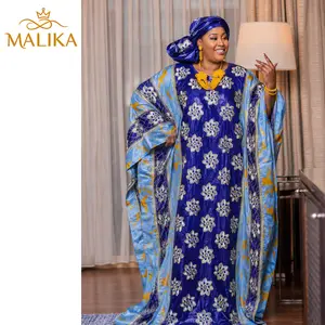 Top Brode Print Bazin Riche Boubou With Gold Line Embroidery Traditional Wedding Dress Origianl Perfumed Dashiki Dresses