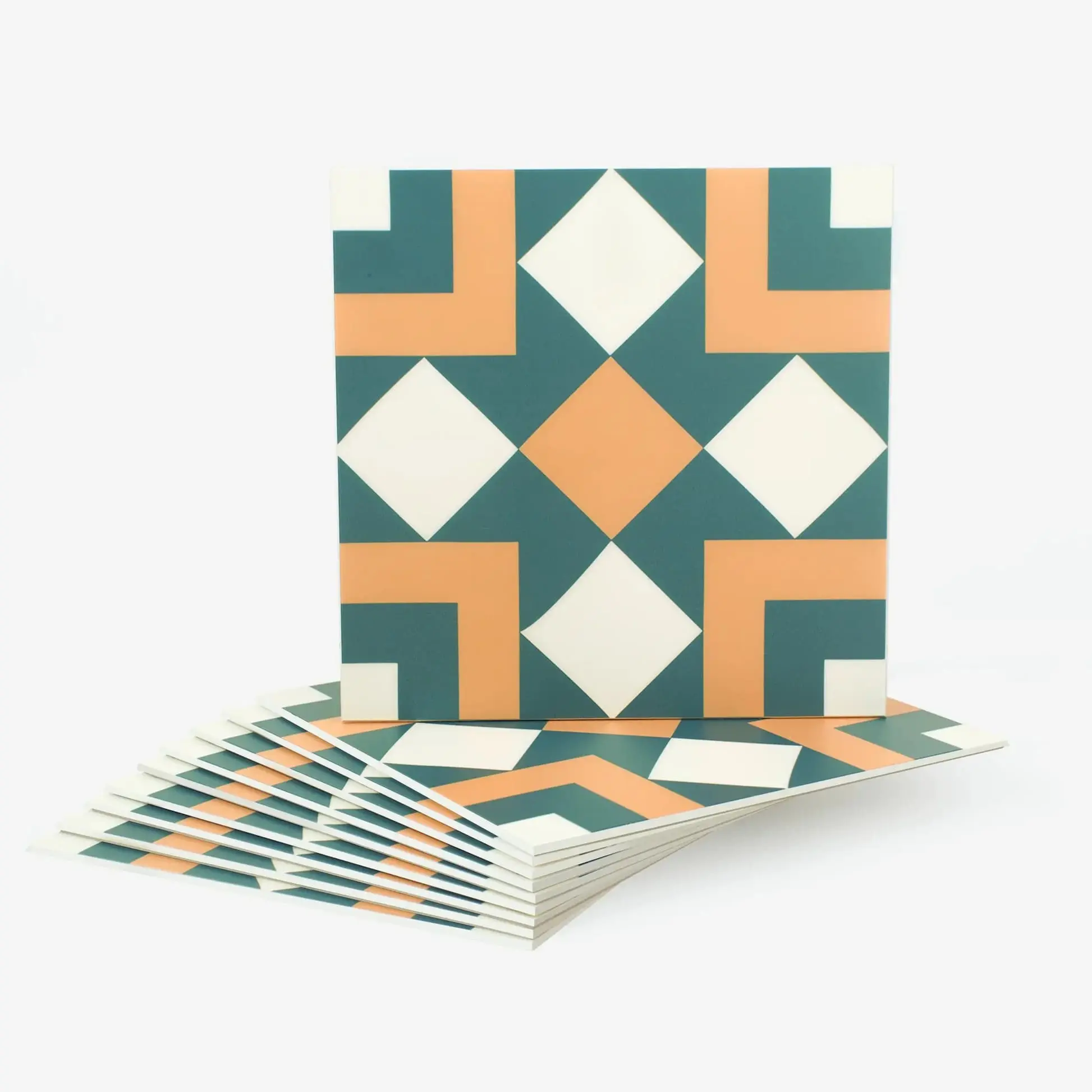 COLAMO Matte Green Orange Mix Self Adhesive Graphic Tile Decals Peel and Stick Backsplash Decor Decorative Sticker Tiles Sticker tile sticker Living Room peel and stick wallpaper,wall sticker，,Home Improvement Wall Stickers for Kitchen & Bedroom Decor