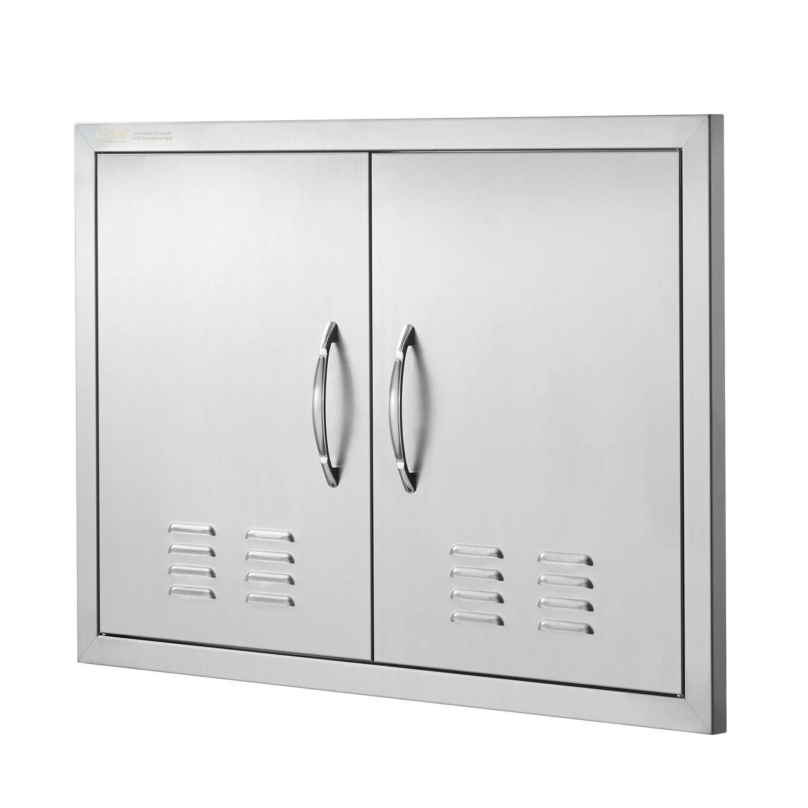 【Summerfinds】VEVOR BBQ Access Door, 30W x 21H Inch Double Outdoor Kitchen Door, Stainless Steel Flush Mount Door, Wall Vertical Door with Handles and Vents, for BBQ Island, Grilling Station, Outside Cabinet