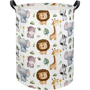 Baby Laundry Basket Baby Storage Basket Suitable for Boys and Girls Cute Children's Toy Storage Box Animal-Themed Room Decoration (Animal)