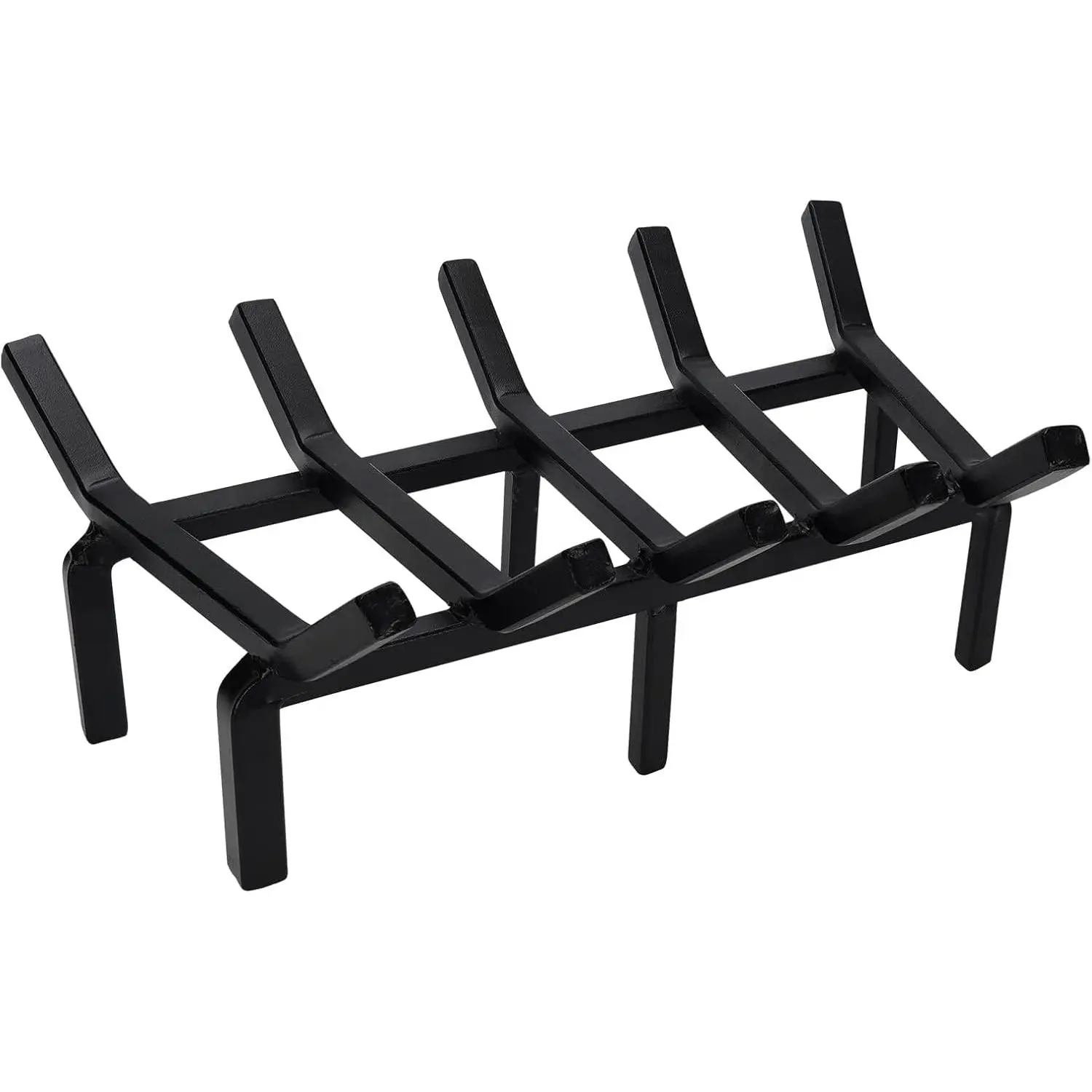 17 Inch Heavy Duty Solid Steel Fireplace Grate Wood Log Rack Firewood Holder for Indoor Hearth Outdoor Fire Pit Stove Chimney Kindling Tool