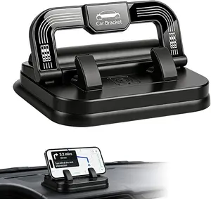 Car Phone Holder 360 Degree Rotation, 2 in 1 Dashboard Stand & Number Plate Cellphone Mount, Horizontal and Vertical Screen Adjustment Angle, Suitable for car Navigation in-car Dashboard