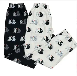 Cute Dragon Couple Print Pajamas Pants Aesthetic Sleepwear For Men And Women Loose Casual Sporty Trousers Four Seasons Breathable Loungewear Cozy Nightgown Gift For Dragon Movie Lovers
