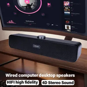 USB Wired Desktop Speaker System, Dual Speakers Stereo Sound with Volume Control, Suitable for Desktop Computers and Laptops, Magnetic