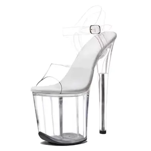 WUXIN H&P Women's 6in Stripper Heels，Clear Platform Heels Sexy Stiletto Pole Dance Exotic Sandal Shoes