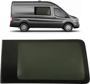Stationary Rear Sliding Door Window Glass Compatible with Ford Transit 110.2" High-Roof 100.8" Mid-Roof 2015-2023 (Not for Connect/Low-Roof) Privacy Body Side Glass - Right Passenger Side