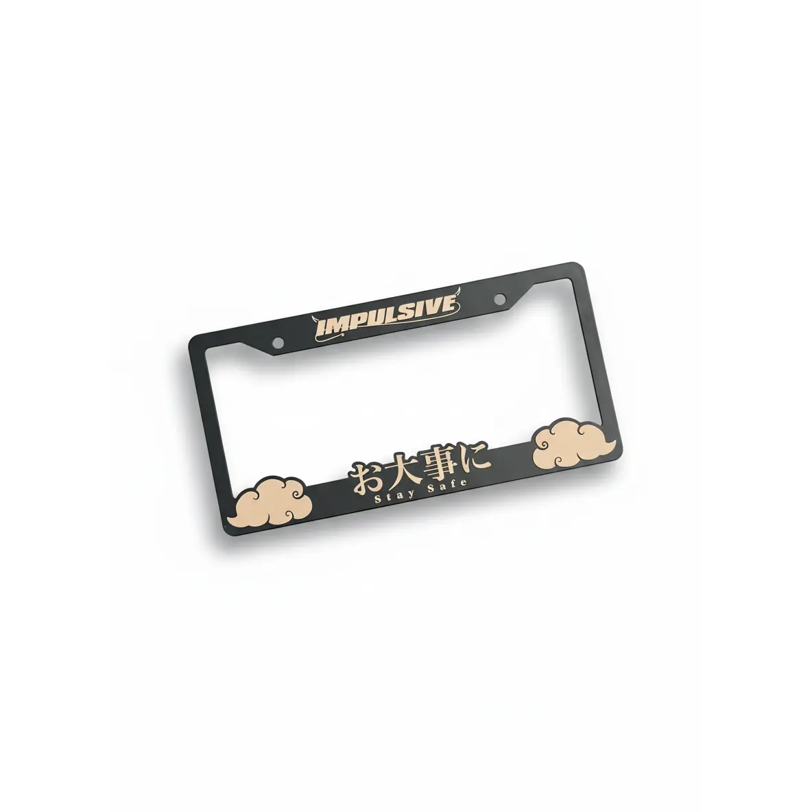 PEACH Stay Safe License Plate Frame
