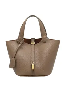 Fashionable Market Basket Handbag, Simple Texture Tote Bag, Pure Color Inner Bag, Stylish and Minimalist Design, Perfect for Daily Use, Commuter Handbag