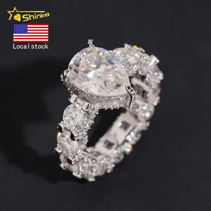 Moissanite Pear Cut Engagement Ring in 925 Silver