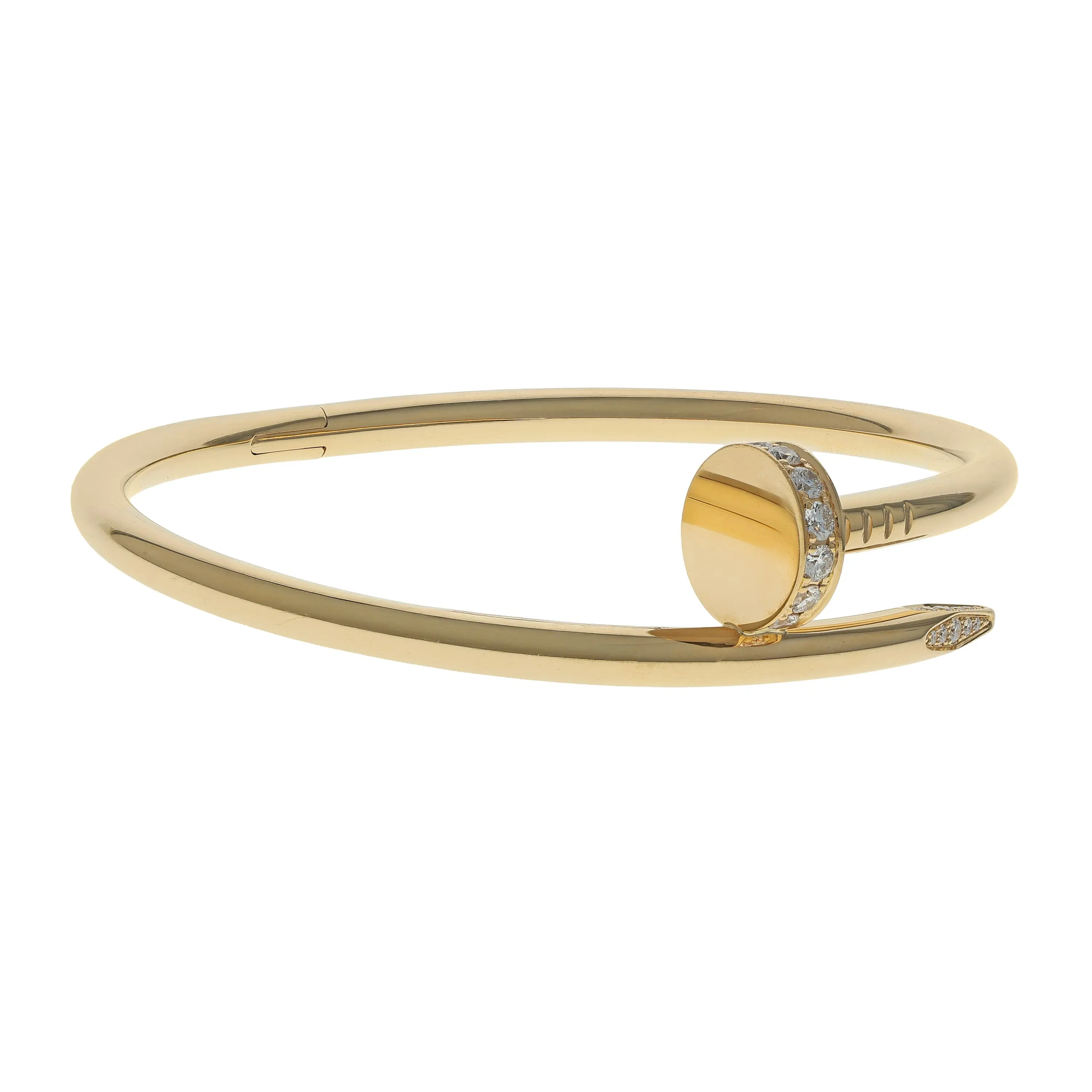 Pre-owned Cartier Juste Un Clou Bangle Bracelet Size 16