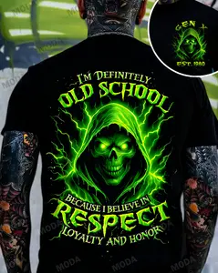 Chaosmoda Generation X I'm Definitely Old School Custom Year Skull T-shirt
