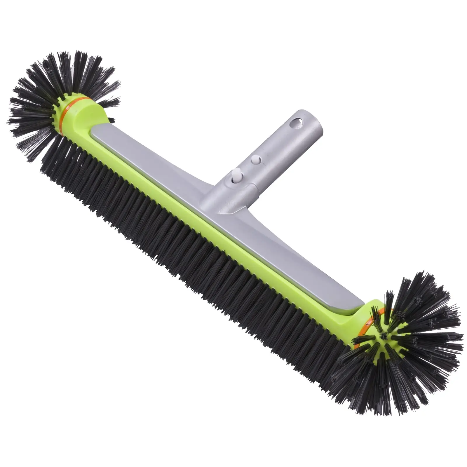 Sepetrel 17.5 in Heavy-Duty Metal Cleaning Brush, Aluminum Back, Stiff Bristles, Reinforced Design for Outdoor Round Swimming Pool Maintenance (Walls & Floors, Child-Safe, Pole Not Included)