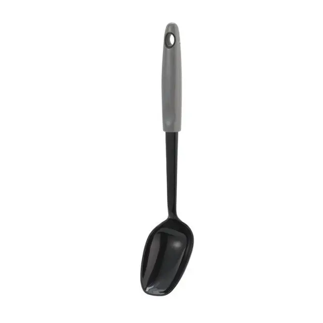 212 MAIN 12 in. Heat Resistant Select Nylon Basting Spoons, Black & Gray Utensils for Kitchen, Dishwasher Safe Camp Kitchen Supplies, Pack of 3 for Camping & Outdoor Use