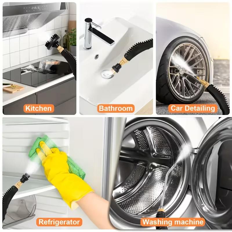 Pressurized Handheld Multi-Surface Natural Steam Cleaner with 9pcs Replacement Parts , Multi-Purpose Steamer for Home Use, Kitchen and Car