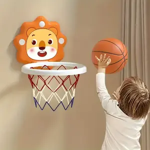 Adjustable Height Kids Basketball Hoop, No-Drill Wall-Mounted Mini Basketball Set, Indoor Activity Toy for Toddlers, Fun Sports Game for Ages 3+