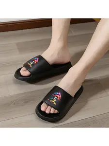 Colorful Turtle with Rainbow Hair and Sunglasses Print Slippers Cute Cartoon Animal Non-Slip Indoor Shoes for Women Men Kids Comfortable Home Footwear