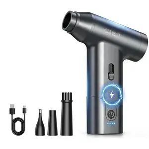 CLEVAST Compressed Air Duster – Super Power Cordless Electric Mini Air Blower, 130,000 RPM Brushless Motor, Stepless Speed Control, Rechargeable for PC, Keyboard, Car, Electronics Cleaning Kit