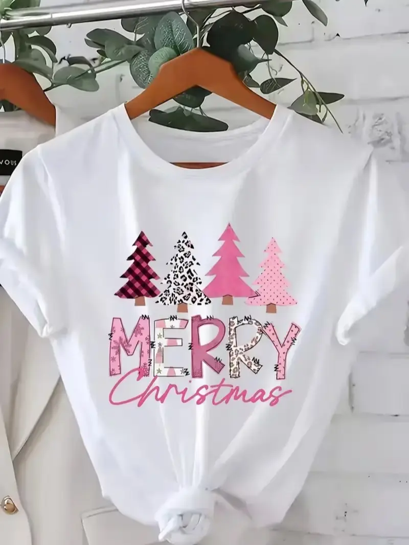 A Women'S Round Neck T-Shirt Made of 100%, Perfect for Spring And Summer. It'S a Fashionable And Relaxed Option Featuring Playful Designs, Suitable for Festive Events, with Local Delivery Available