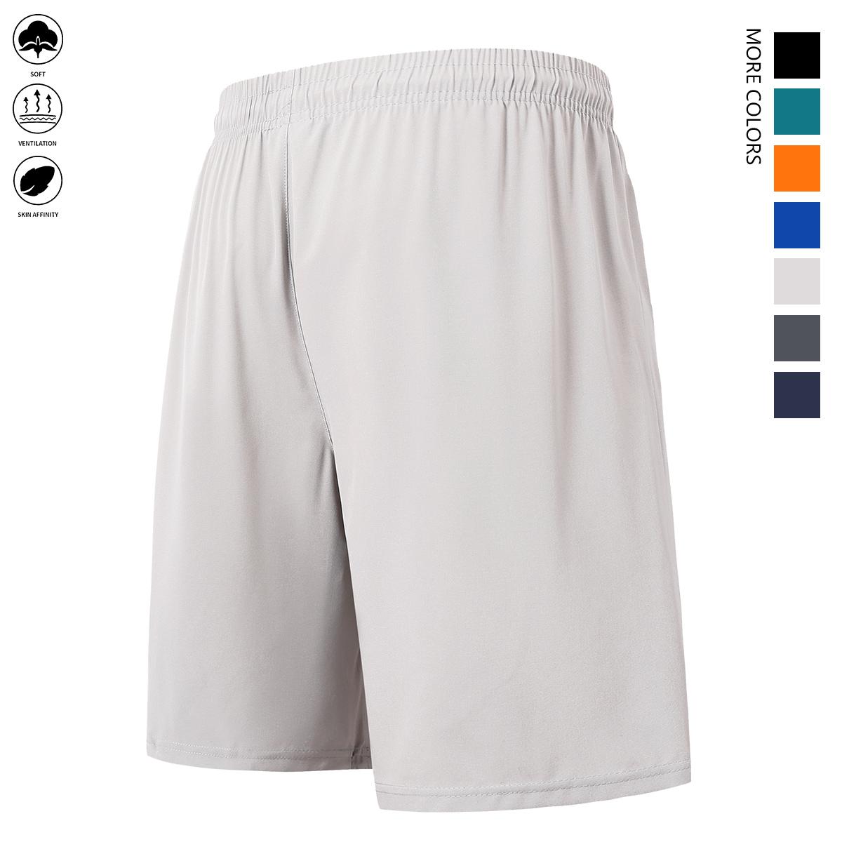 5-piece set of quick-drying and comfortable shorts, men's casual non-elastic elastic waist drawstring shorts with zipped pockets, suitable for summer gym workouts and training.