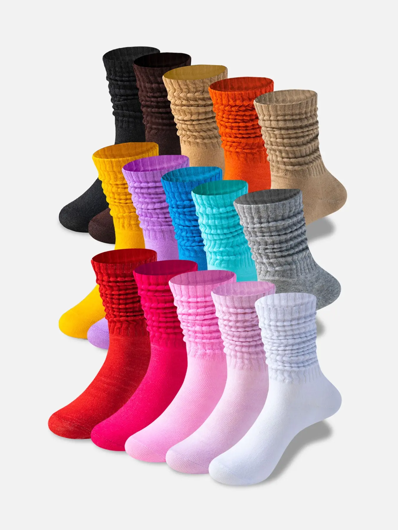 Random 10 Pairs Women's Accessory Socks, Outfit, Slouch Socks, Y2K Cute Sporty Fun Trend Shoe Gift, Casual Fitted All Seasons Crew Socks