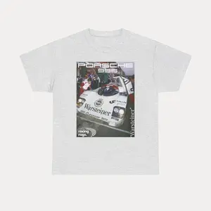Porsche 956 Vintage Racing Car Tee - Classic 1980s Le Mans Iconic Sports Car Apparel Retro Race Car Graphic T-Shirt for Auto Enthusiasts Lightweight Comfortable and Stylish Motorsport Shirt for Racing Fans and Porsche Lovers Men's and Women's Casual Wear
