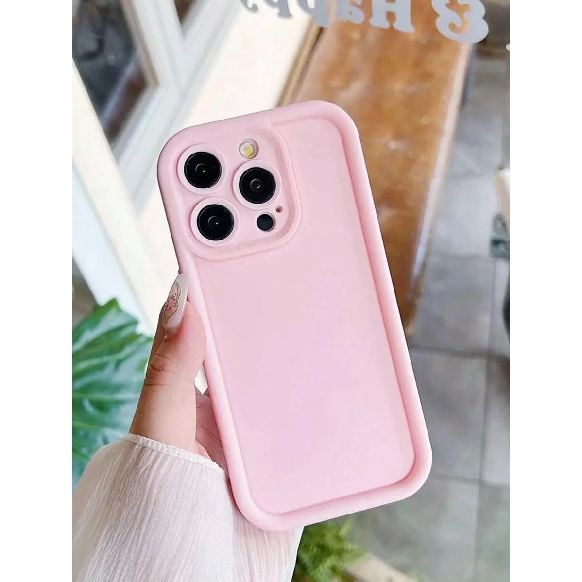 1pc Silicone Matte Soft Thick Anti-Drop Full Cover Phone Case ...