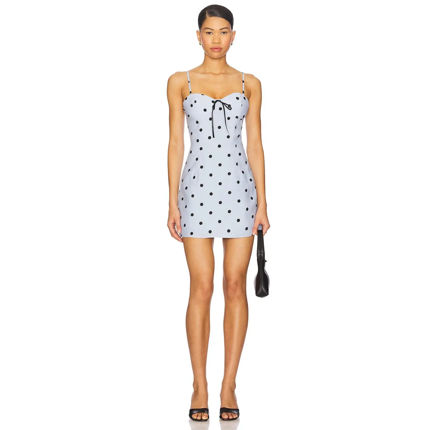 MORE TO COME Cassidy Mini Dress in Baby Blue Dot